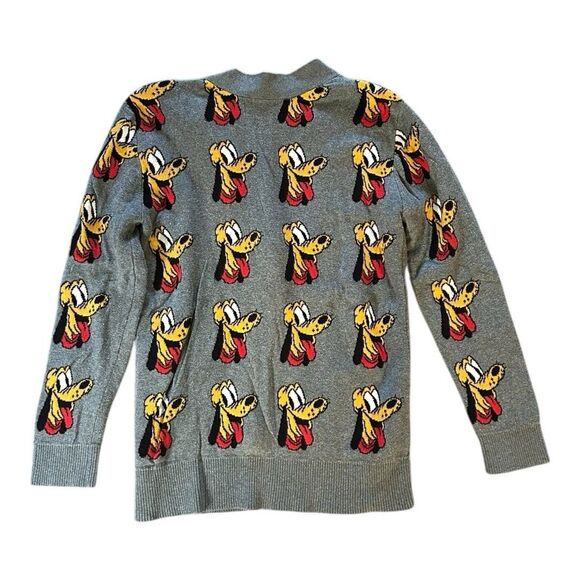 VTG Disney Pluto Cardigan Sweater Knitwear Character Graphic Gray Womens XS - Picture 8 of 9